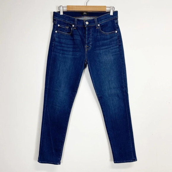 7 For All Mankind Josefina Jeans Womens Size 26 Button Fly 27 in Inseam 7FAM - Picture 1 of 13